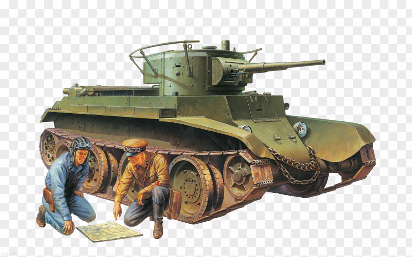Tank BT-7 BT Tamiya Corporation 1:35 Scale Plastic Model PNG