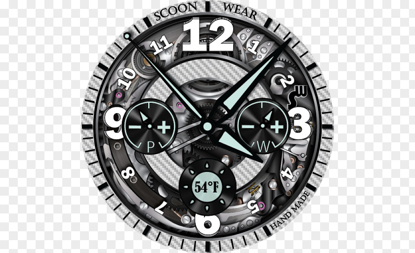 Clock Rim Wheel Metal Font PNG