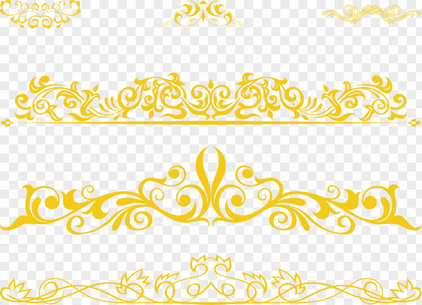 Chinese Golden Vintage Lace PNG