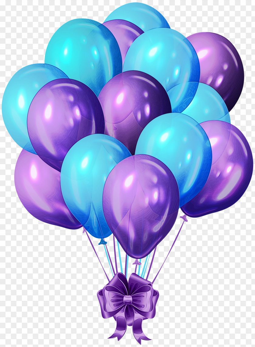 Magenta Turquoise Balloon Party PNG
