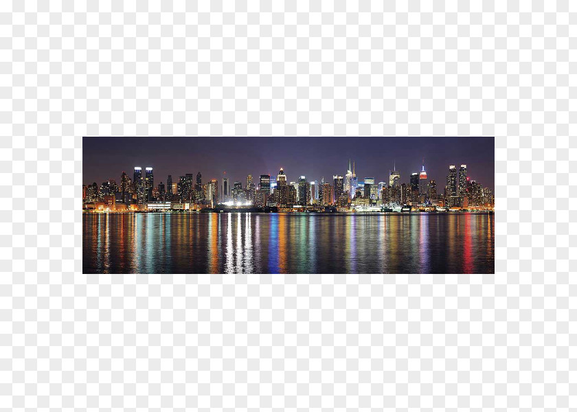 Panoramic Painting Midtown Manhattan Skyline Weehawken Photography Hudson River PNG