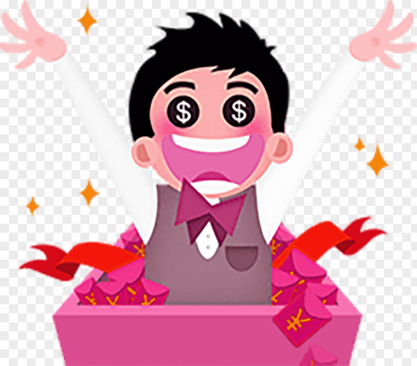 Gift Box Child Red Envelope Cartoon PNG