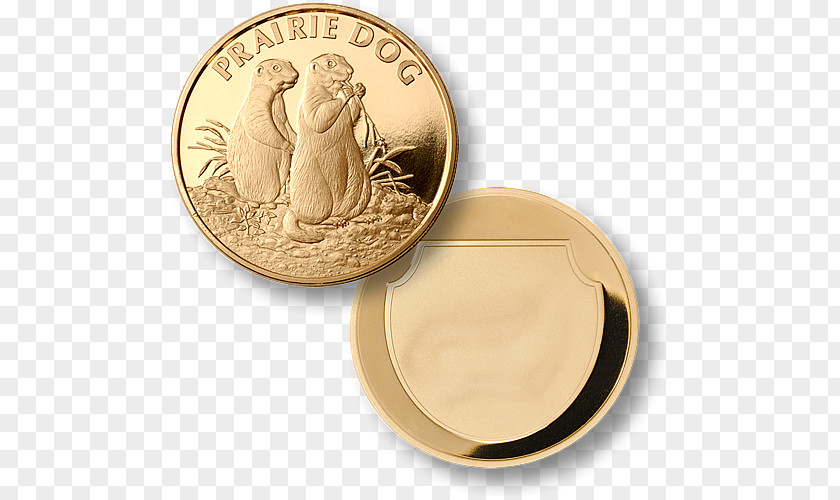 Gold Prairie Dog Coin Medal Northwest Territorial Mint PNG