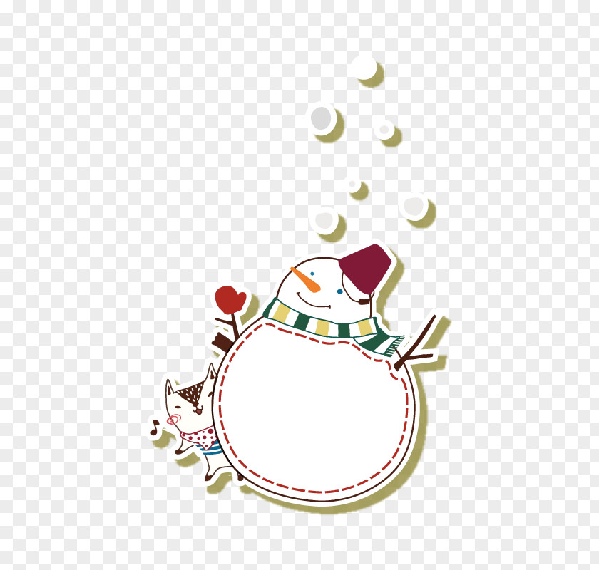 Winter Snowman Textbox Cat Picture Frame Illustration PNG