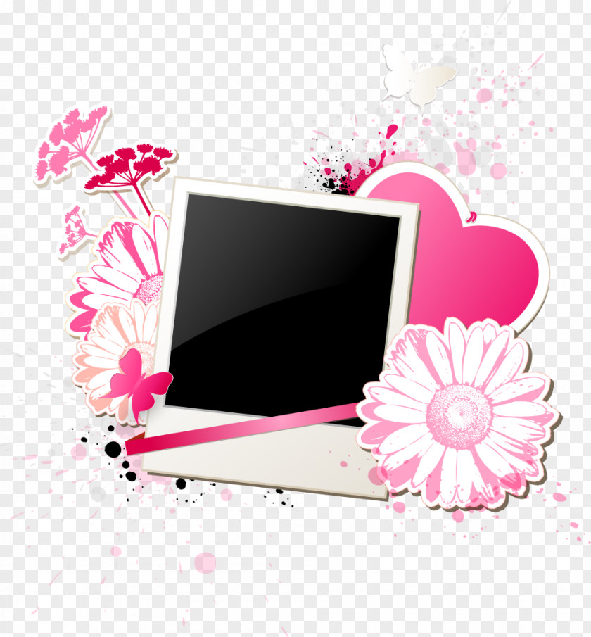 Decorative Floral Love Computer Picture Frame Royalty-free Illustration PNG