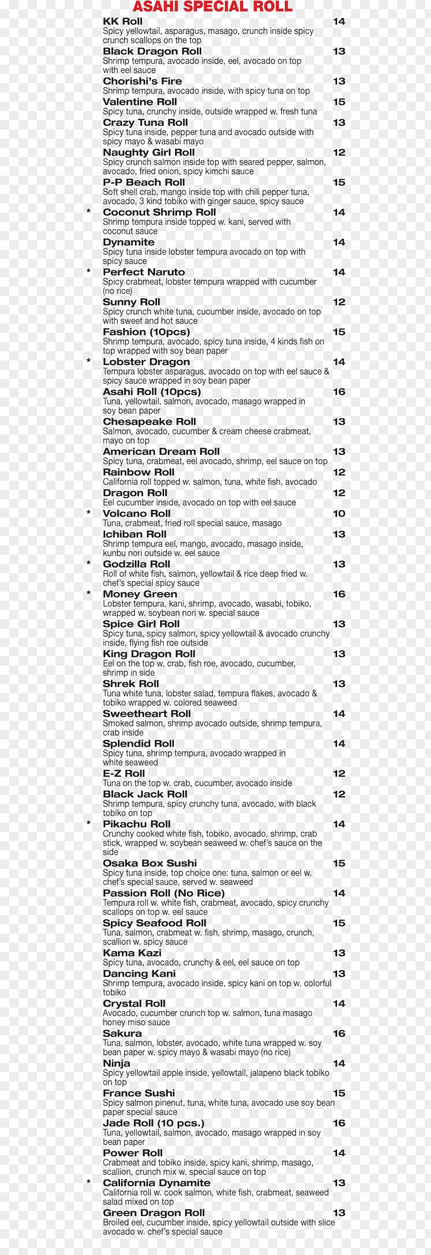 Sushi Asahi Breweries Hibachi Steak House & Bar Japanese Cuisine Menu PNG