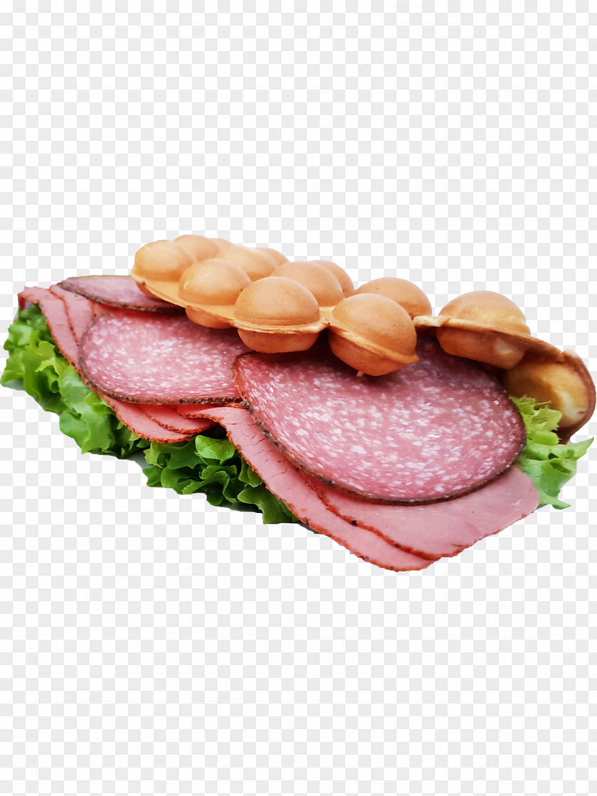 Bubble Waffle Mettwurst Ham Salami Egg Pastrami PNG