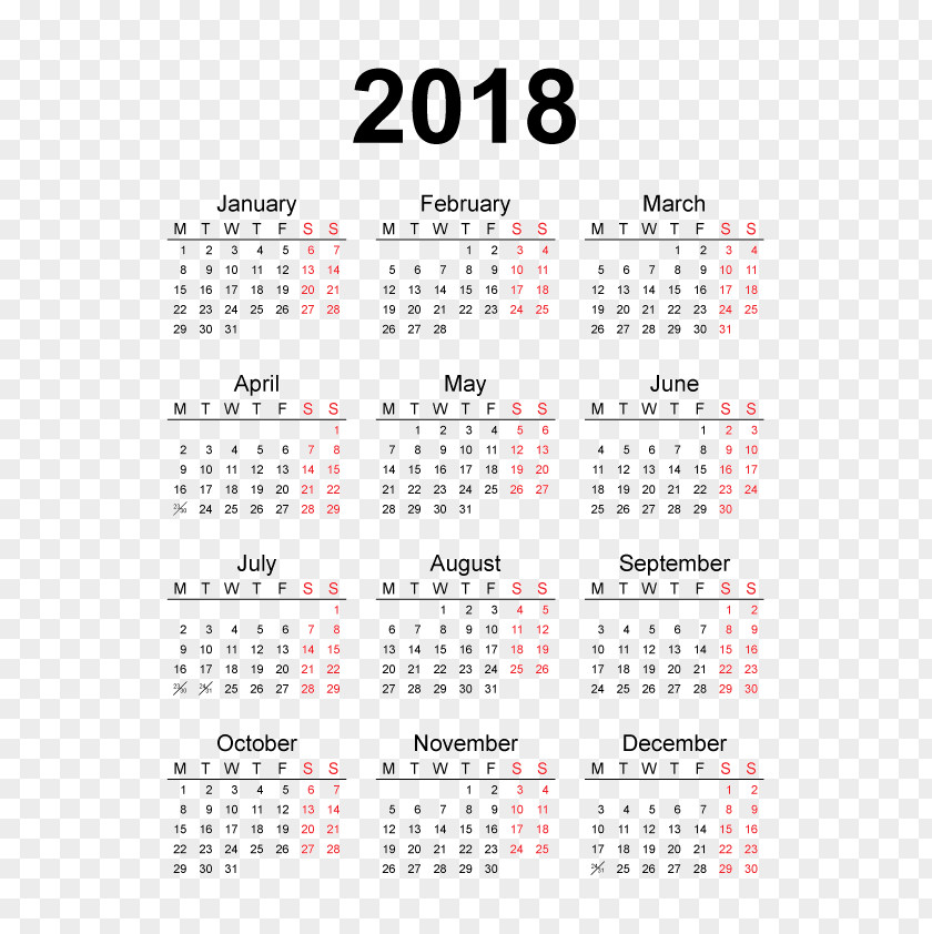 Calendar 2018 Web Page Time Month PNG