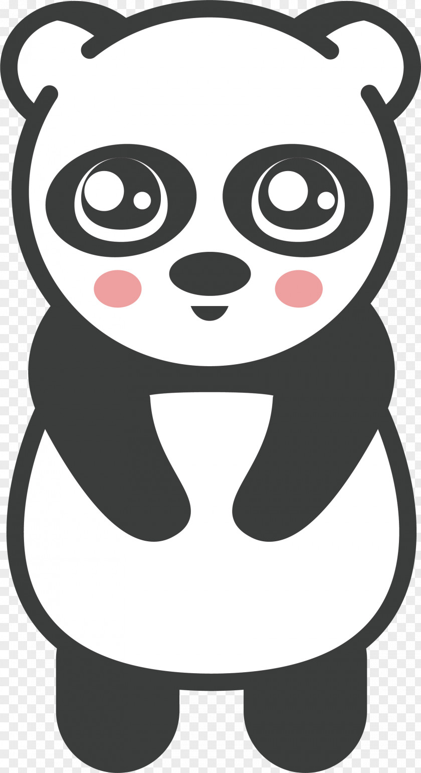 Cartoon Cute Little Panda Bear Giant Red Clip Art PNG