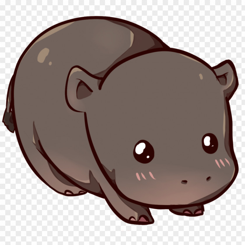 Hippo Hippopotamus Puppy Drawing Kavaii Cuteness PNG