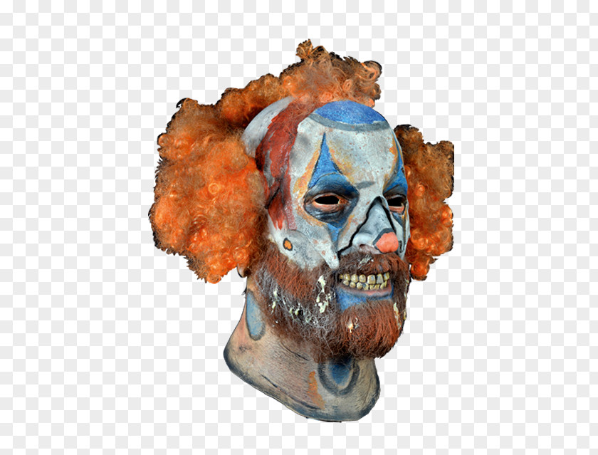 Mask Schizo-Head Psycho-Head Clown Halloween Costume PNG