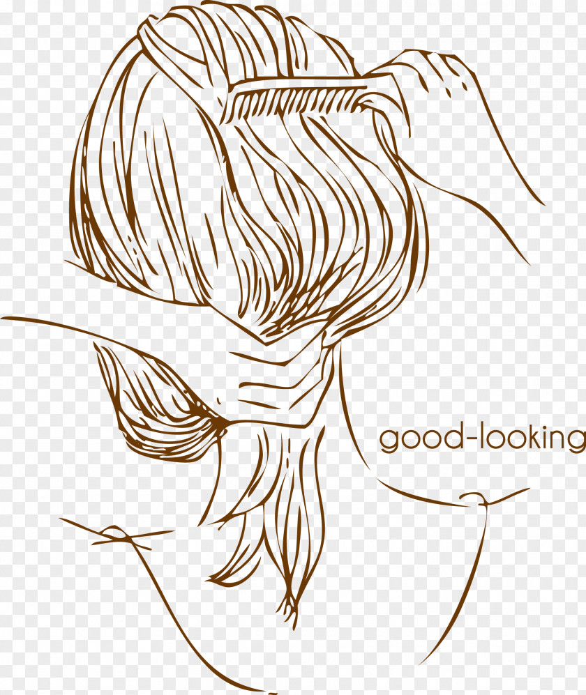 Cartoon Hair Beauty Comb My Back Capelli Long PNG