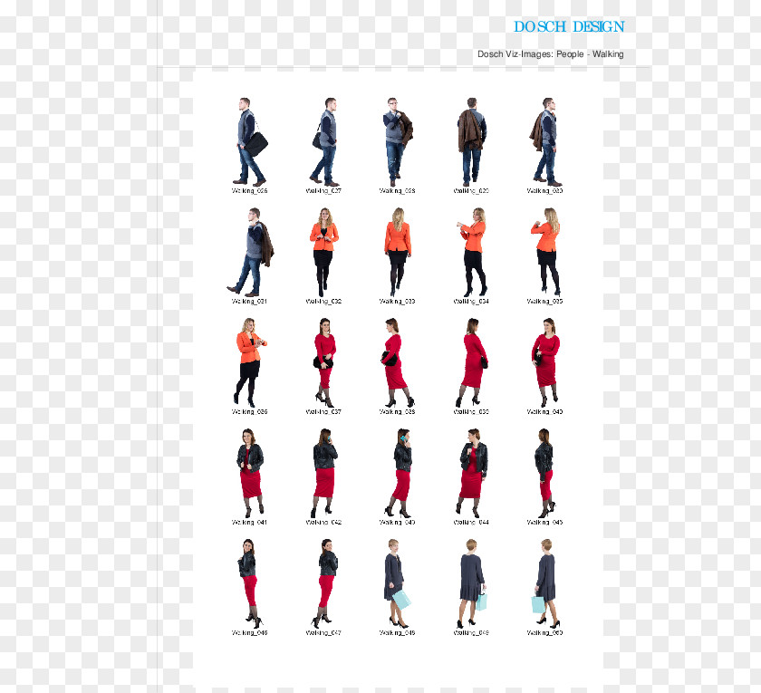 Isometric People 2D Geometric Model PDF Walking PNG