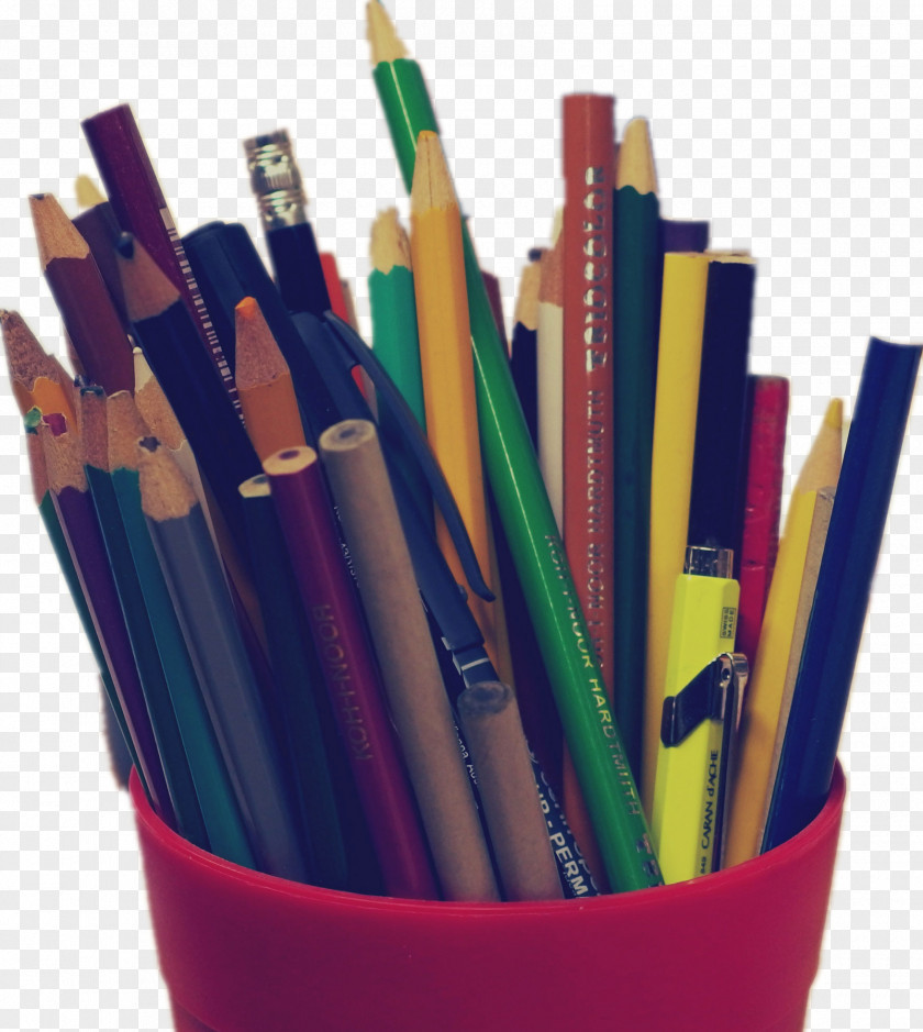 A Pen Filled Paper Colored Pencil PNG
