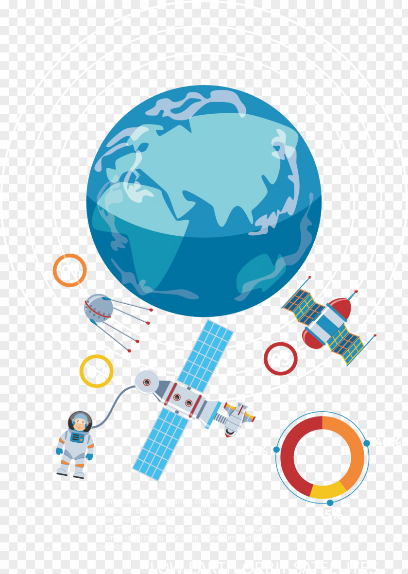 Earth Satellite Orbit Map PNG