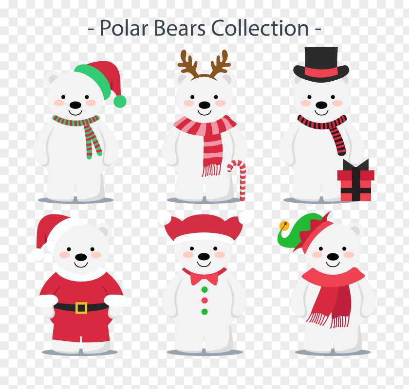 Bear Vector Christmas Baby Polar PNG