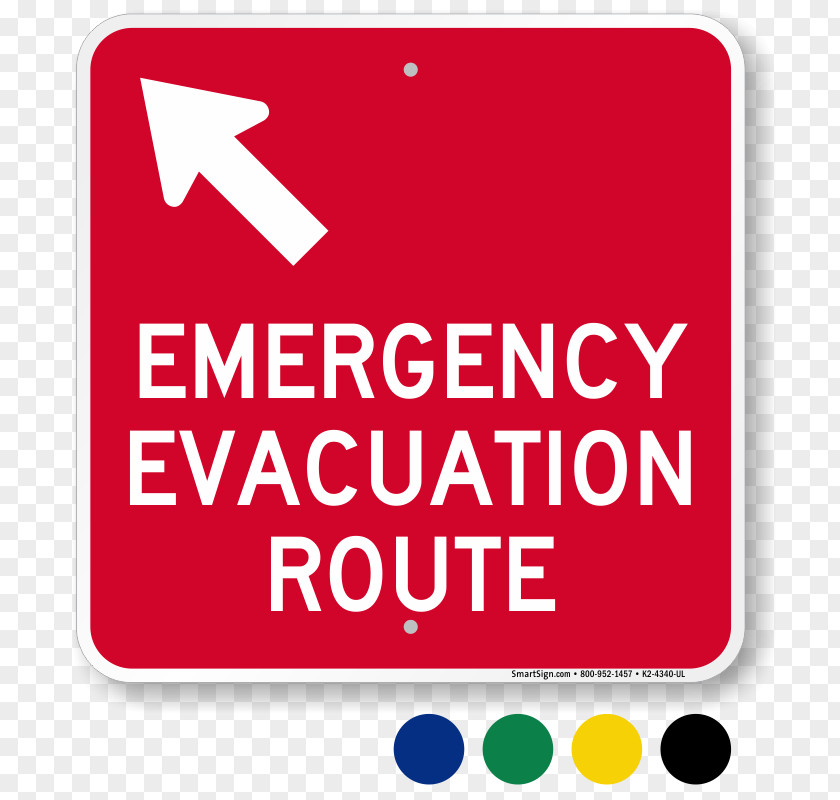 Road Emergency Evacuation Fire Escape Hurricane Route Sign PNG