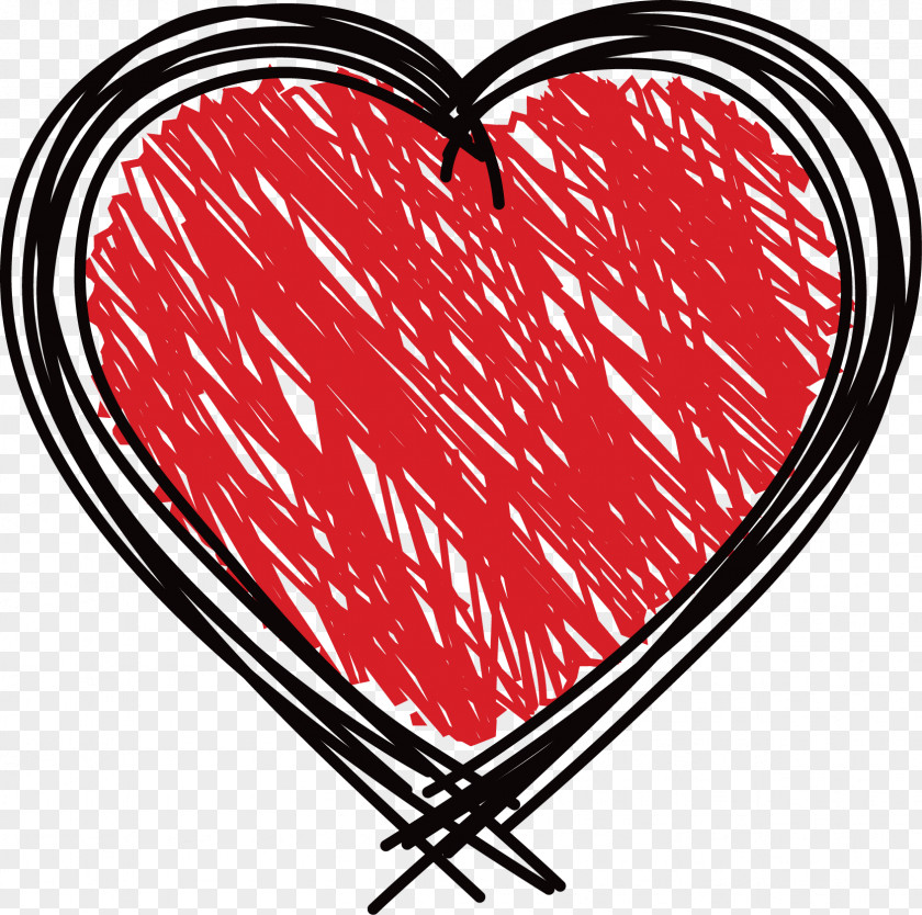Graffiti Painted Heart-shaped Vector Heart Doodle Drawing Clip Art PNG