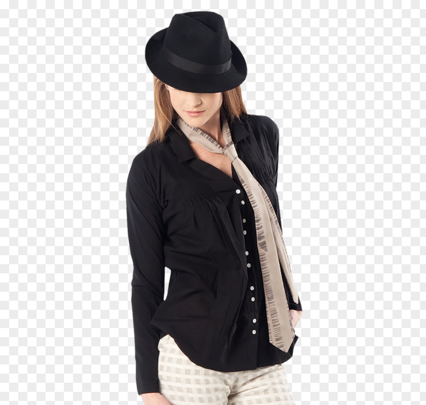 Hat Woman With A Black Blazer Painting PNG