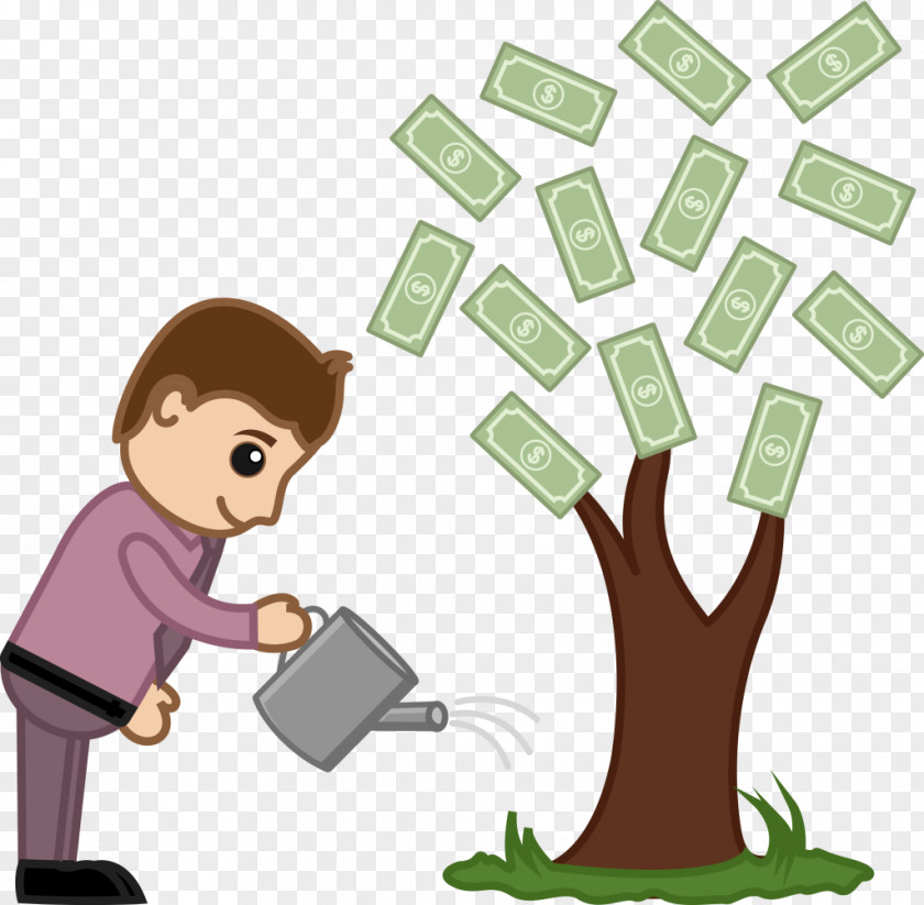 Money Tree Cartoon Clip Art PNG