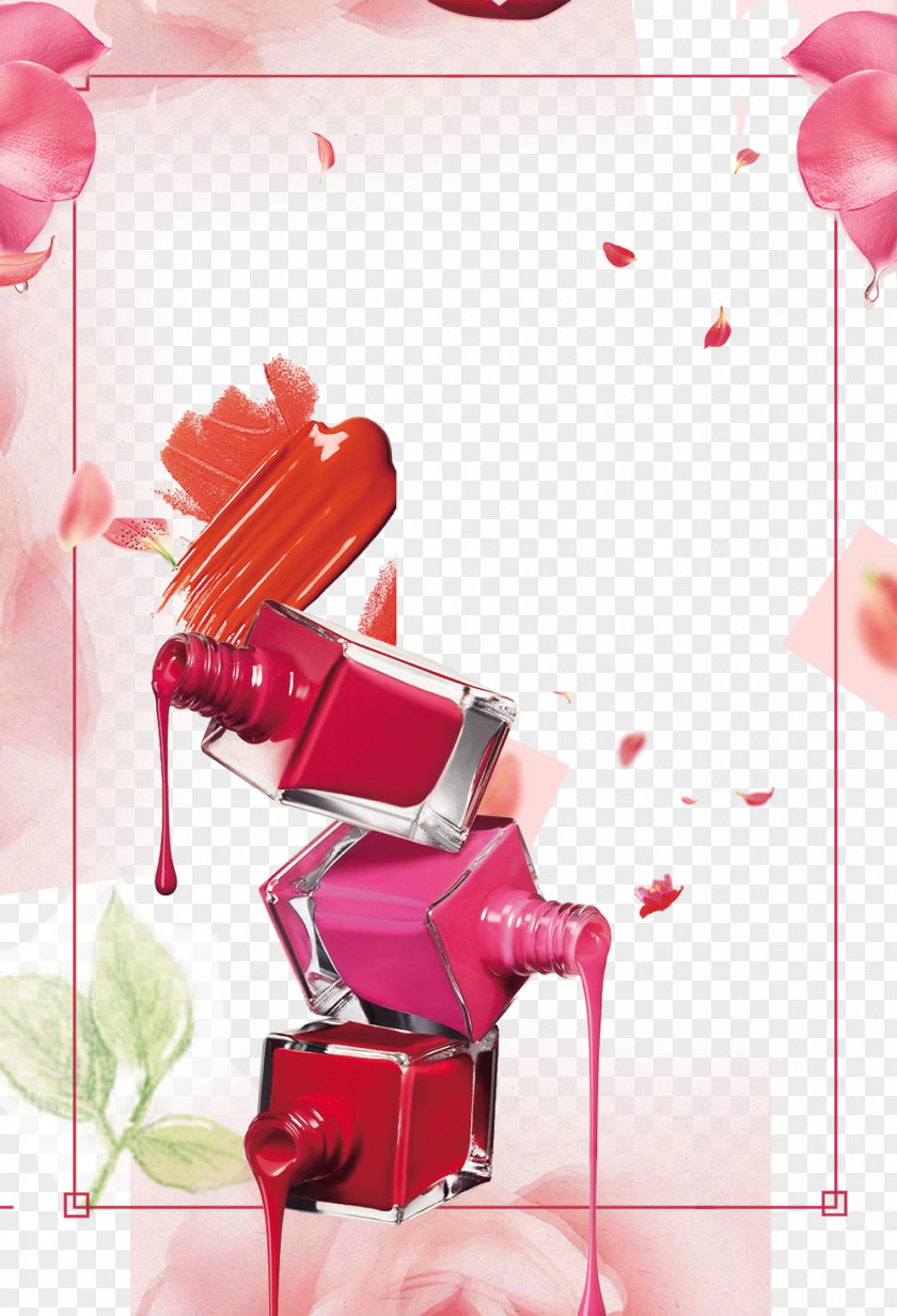 Fashion Flower Manicure Shading Beauty Nail Polish Art Gel Nails Clip PNG