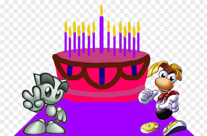Fifteenth Rayman Forever Birthday Cake Cartoon PNG