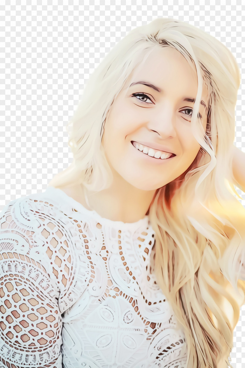 Lace Wig Beige Smiling People PNG