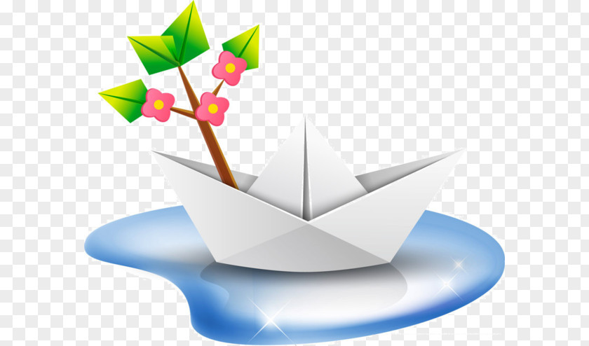 Ship Origami Paper Clip Art PNG