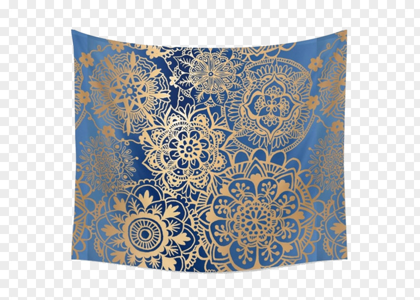 Blue Cloth Tapestry Mandala Wall Textile Pattern PNG