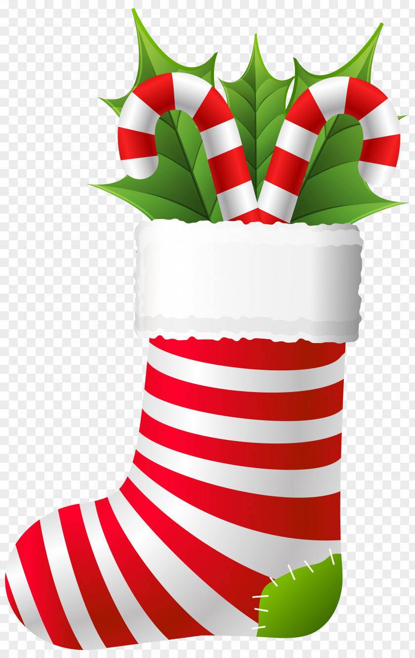 Christmas Stocking With Candy Canes Clip Art Cane Stick Eggnog Peppermint PNG