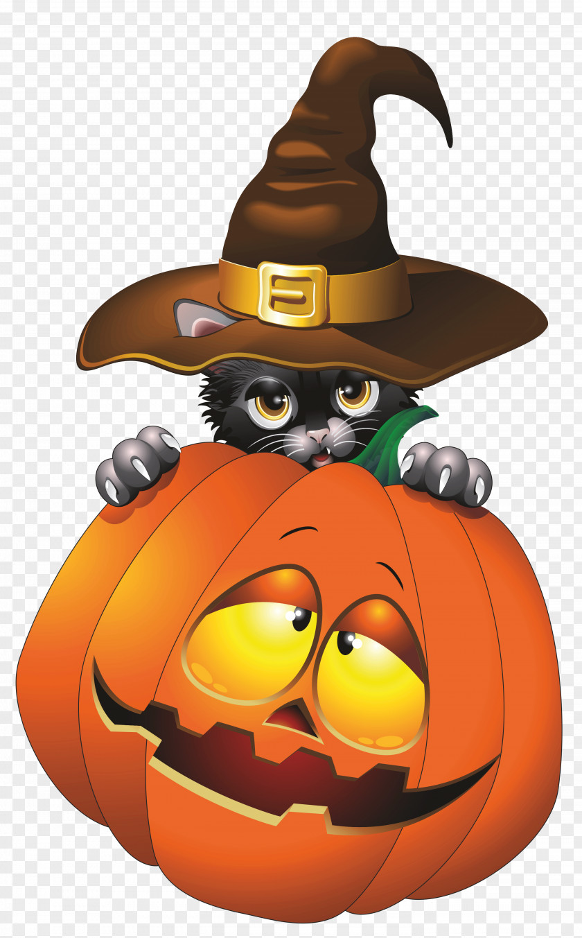 Witch Cat Halloween Jack-o-lantern Clip Art PNG