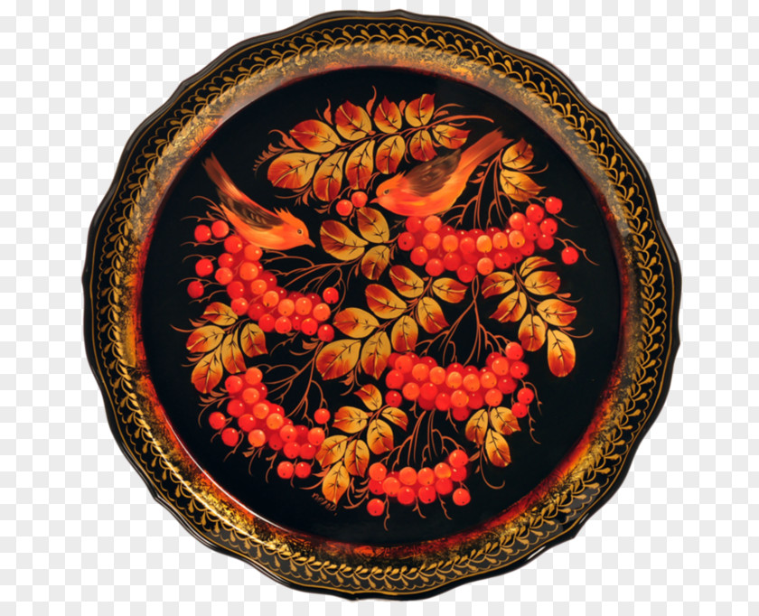 Painting Zhostovo Tray Folk Art PNG