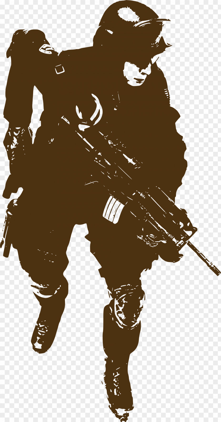 Brown Line Soldier Sticker Military Decal PNG
