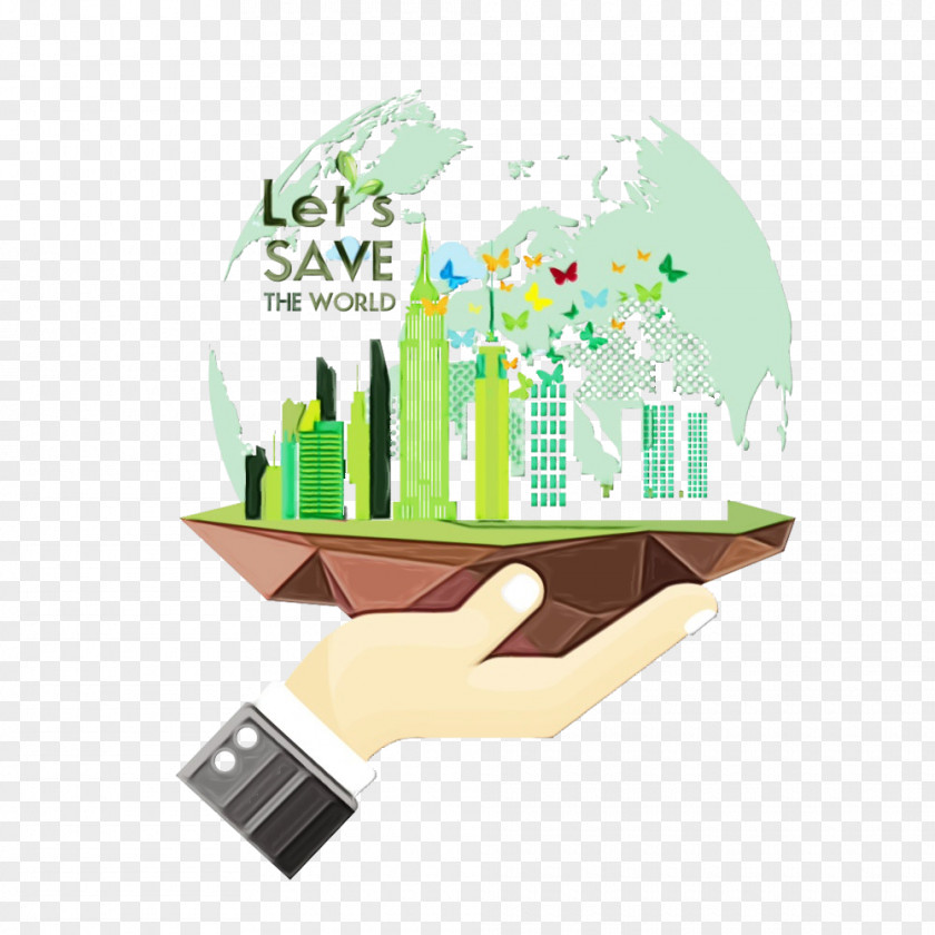 Logo World Green Human Settlement Skyline City Diagram PNG