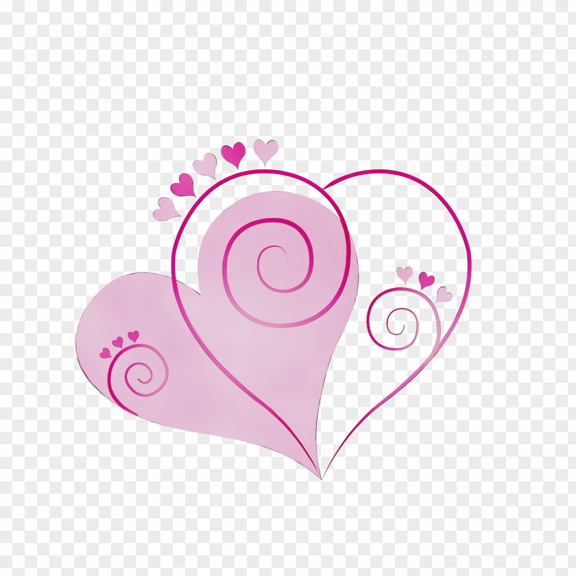 Pink Heart Snail Line Magenta PNG
