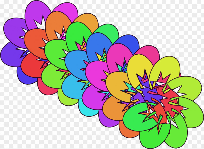 Rainbow Flower Floral Design Clip Art PNG