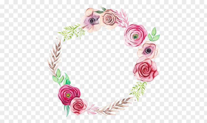Wreath Rose Order Watercolor Background PNG