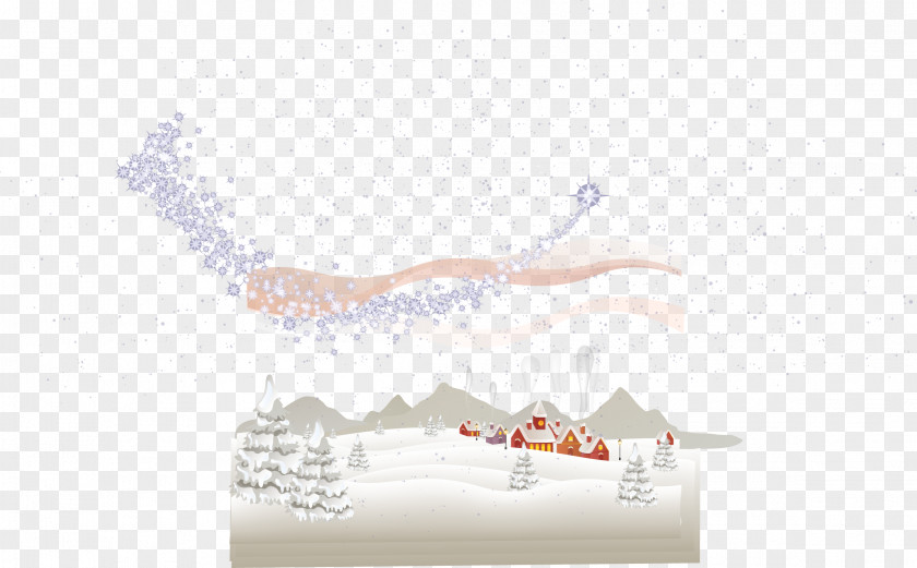 Beautiful Winter Snow Town Brand Pattern PNG