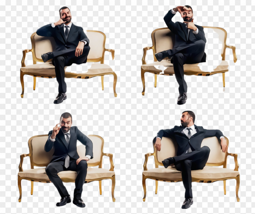Whitecollar Worker Leisure Sitting Furniture Chair Gentleman Comfort PNG