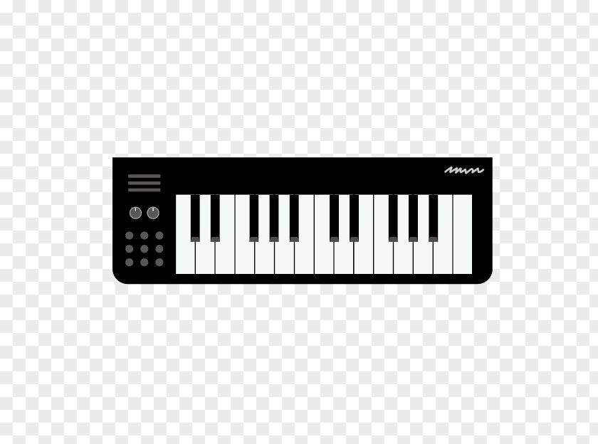 Cartoon Black Keyboard Electronic Computer Digital Piano Musical PNG