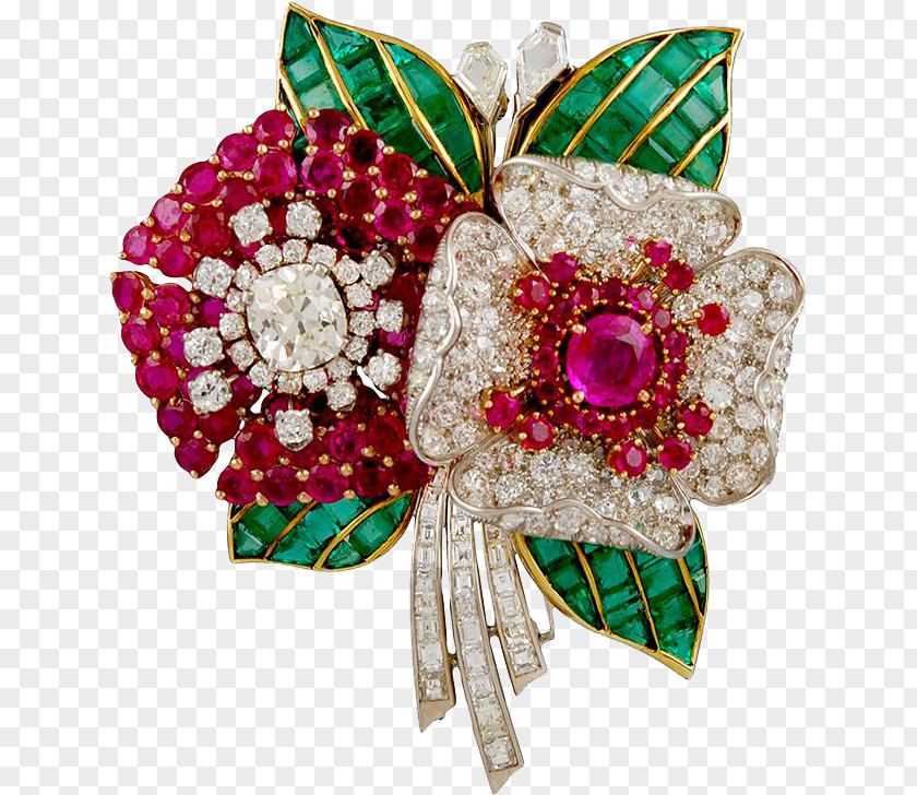Flower Jewelry Yafa Signed Jewels Jewellery Gemstone Brooch Ring PNG