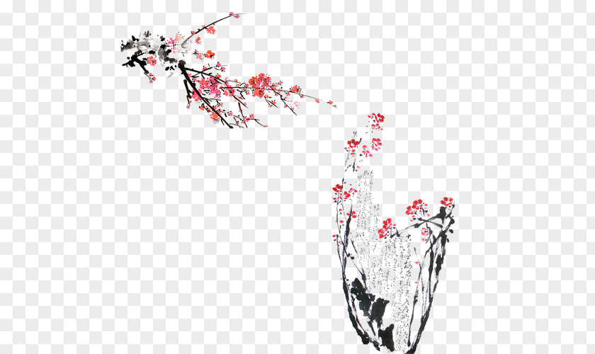 Ink Plum Blossom PNG