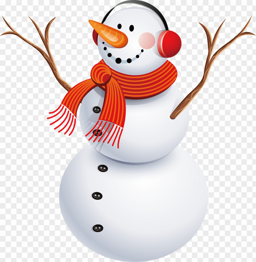 Vector Snowman Christmas Clip Art PNG