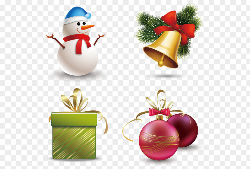 Bells Vector Snowman Gift Candy Cane Christmas Illustration PNG