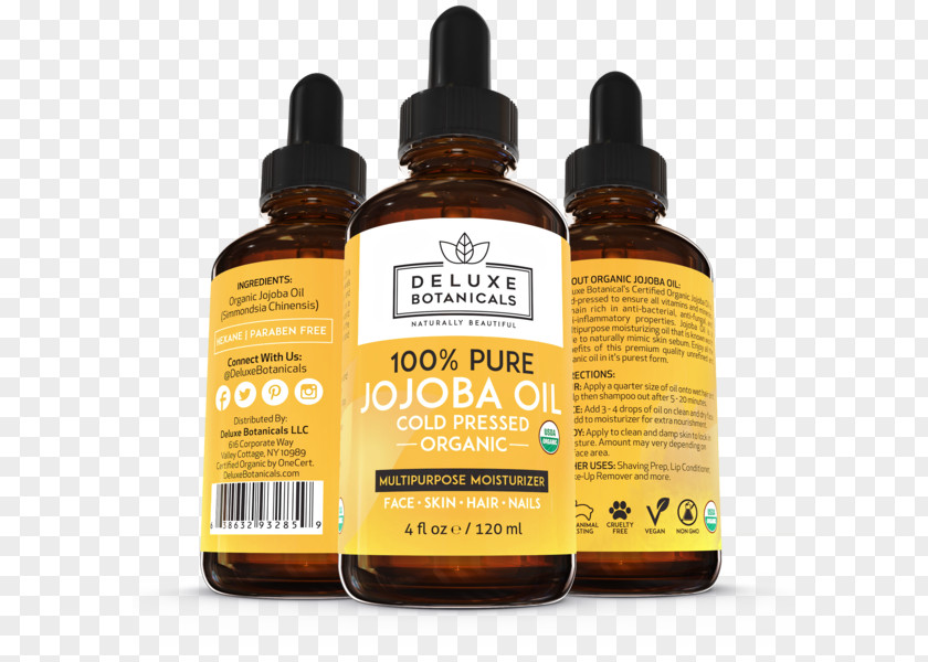 Cold Pressed Jojoba Oil Organic Food Natural Skin Care PNG