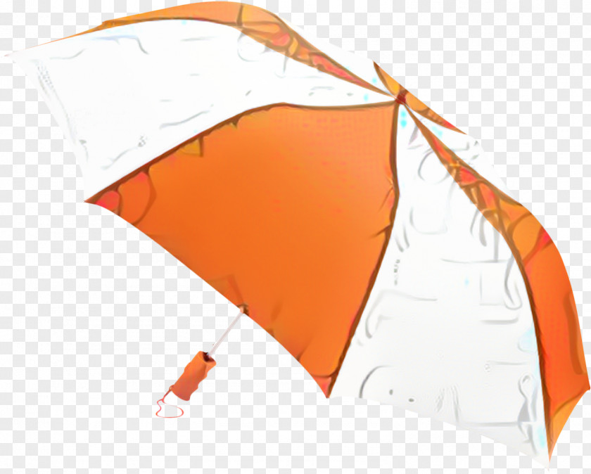 White Orange Umbrella Cartoon PNG