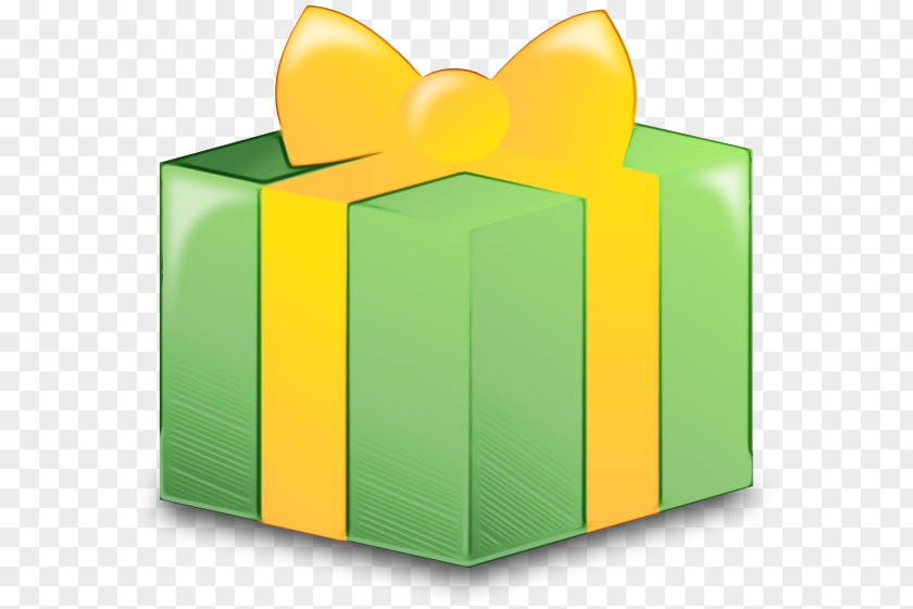 Yellow Green Birthday Gift Box PNG