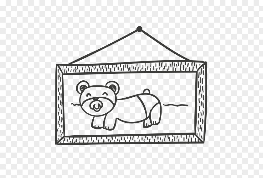 Cartoon Bear Photo Frame Wall PNG