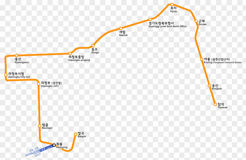 Line 0 2 1 U Rapid Transit Map Medium-capacity Rail System Uijeongbu PNG