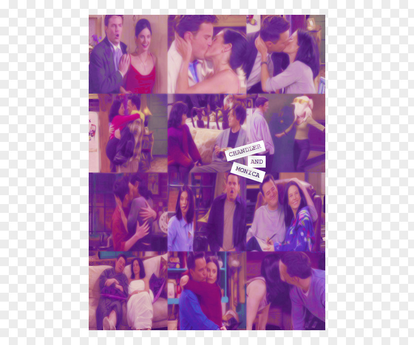 Joey Tribbiani And Chandler Bing Pink M Collage Monica PNG